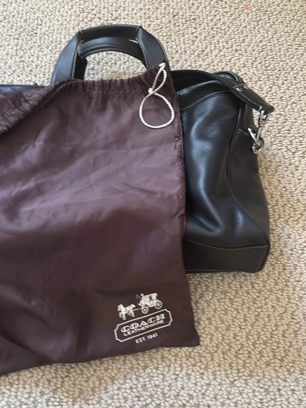 Coach leather tote with dust bag